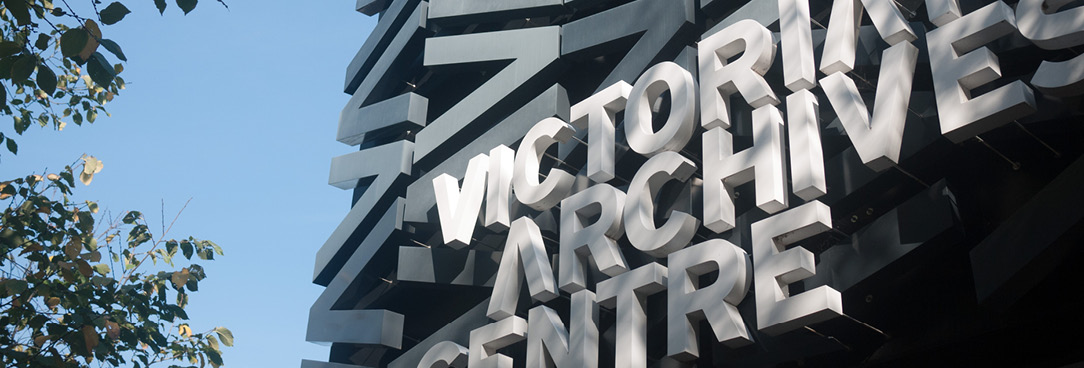 An image of the entrance sign to Victorian Archive Centre