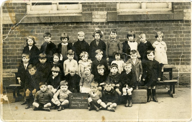 black and white class photograph