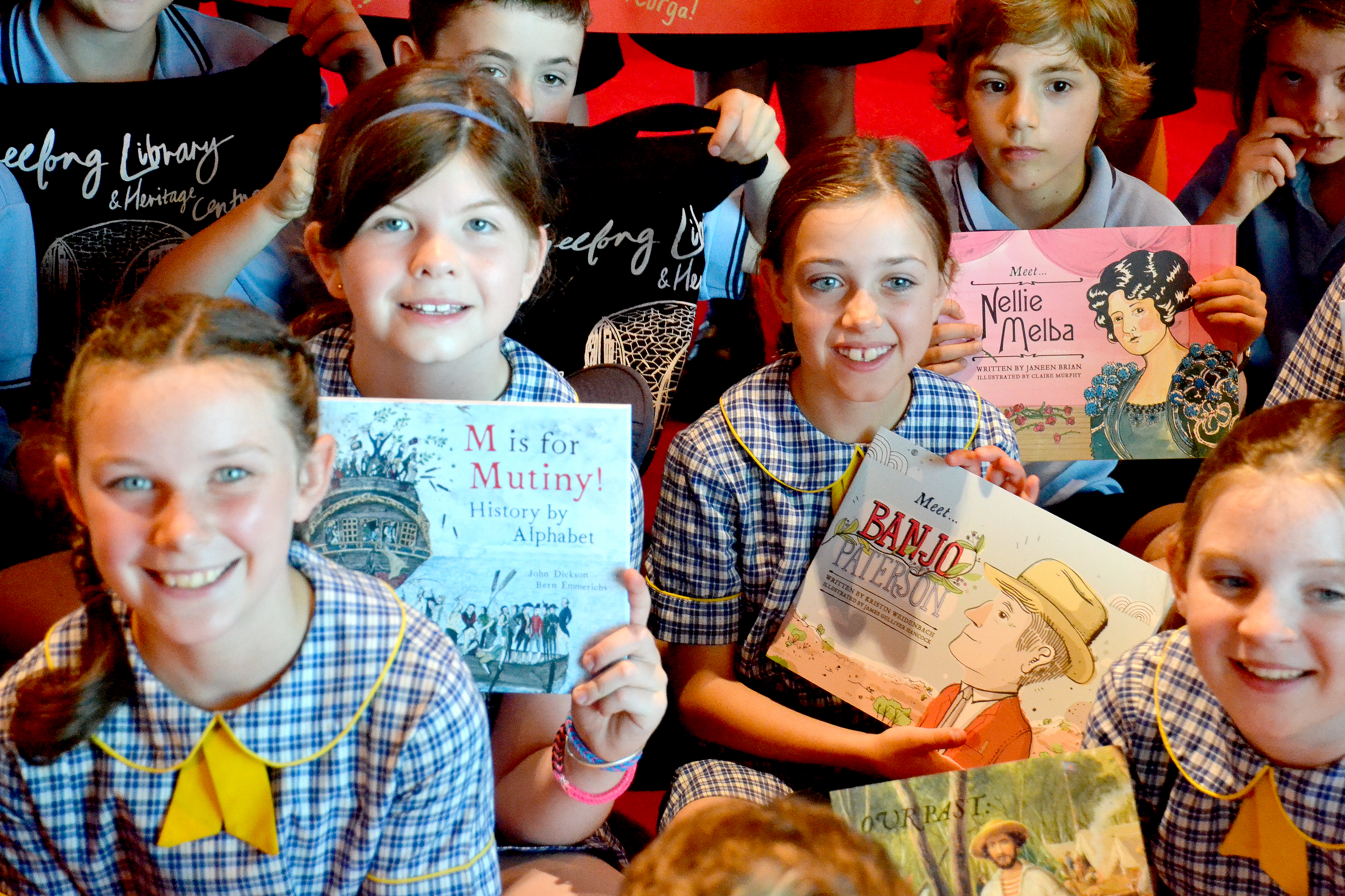 children with books