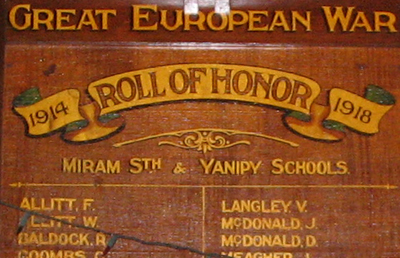 World War I honor roll