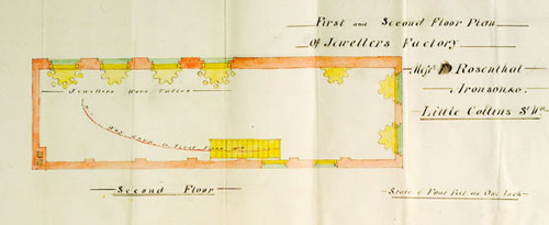 coloured measured drawing