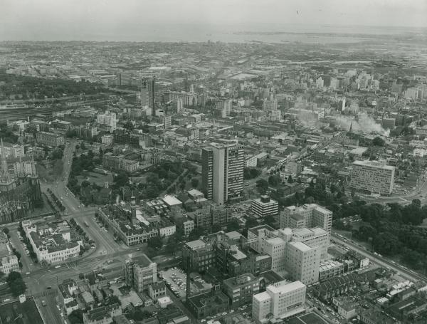 aerial photo of city