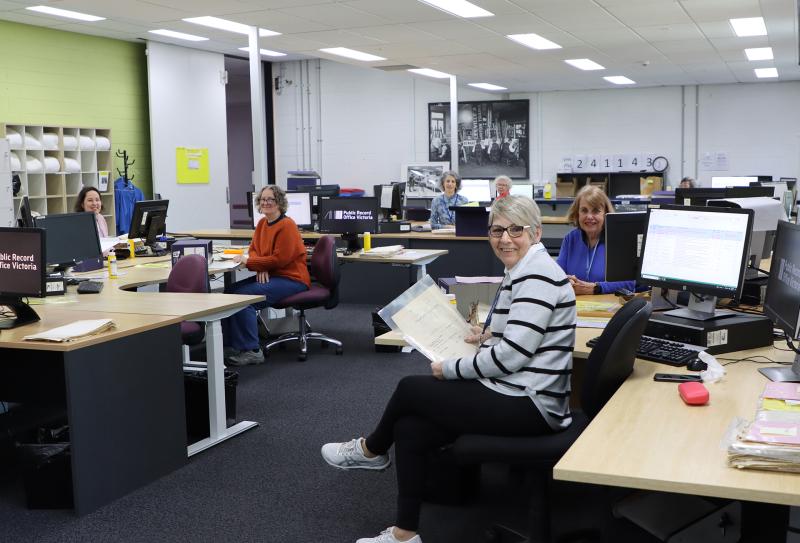 volunteers in an office